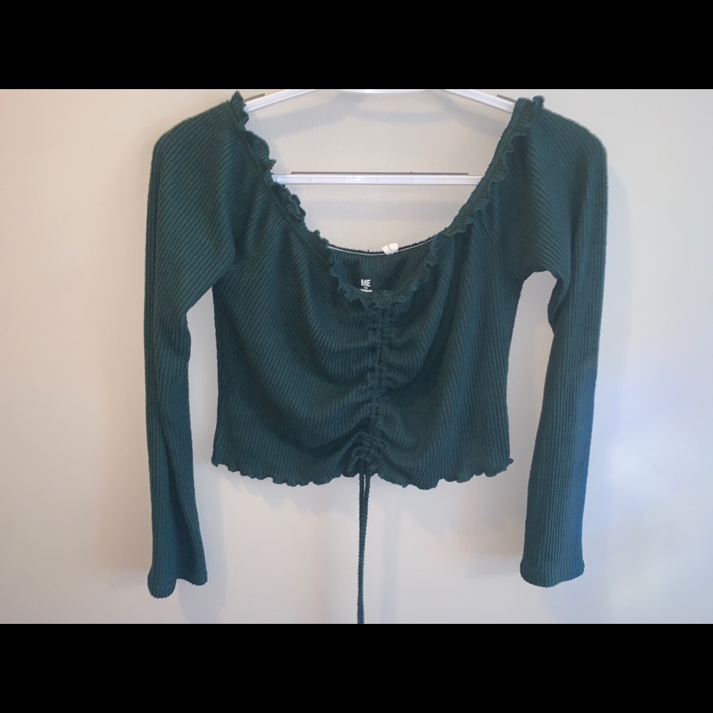 pacsun off the shoulder green top